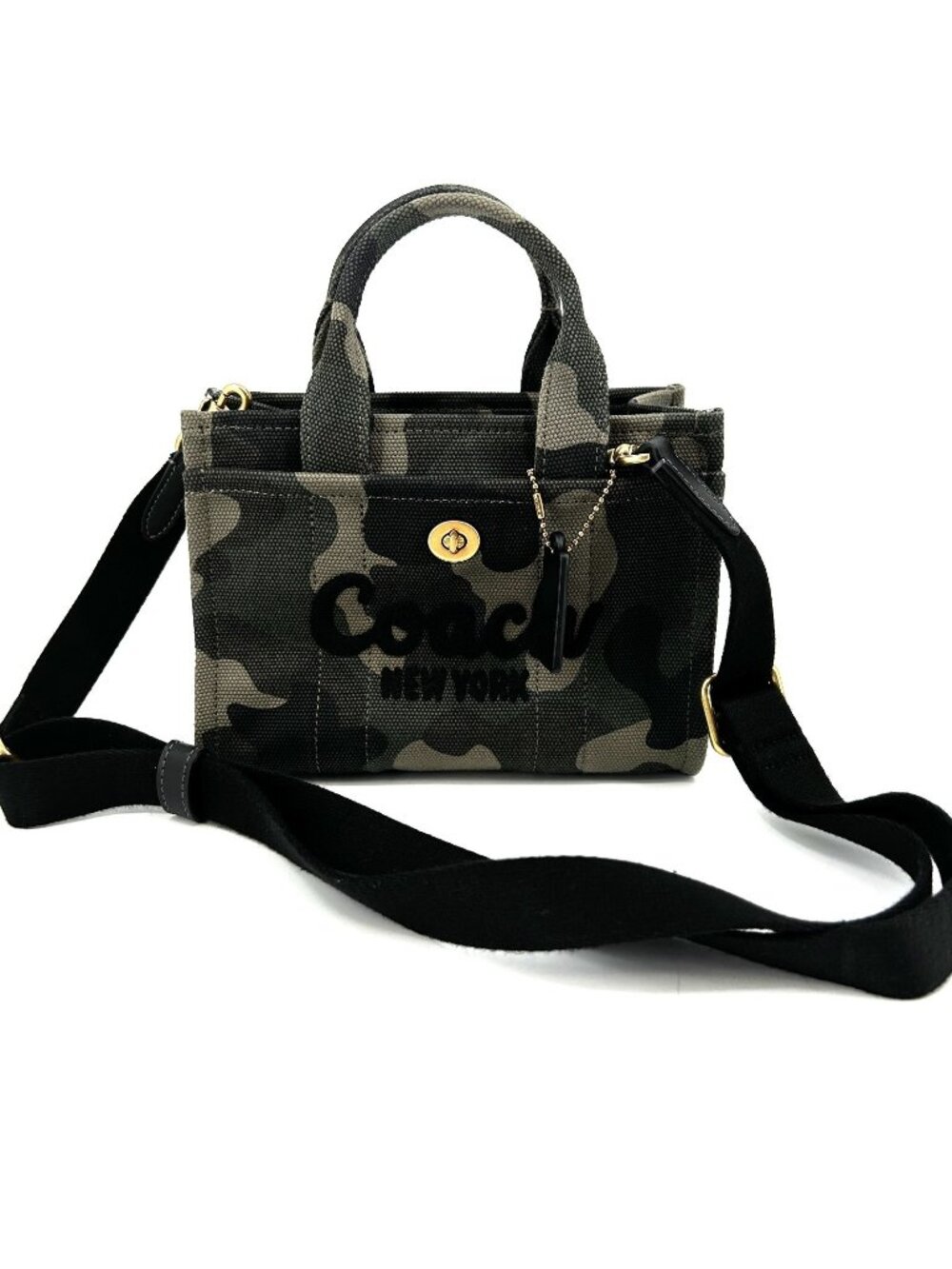Coach Cargo Tote 20 Camouflage Green Cotton Canvas CZ103 Crossbody Turnlock Bag